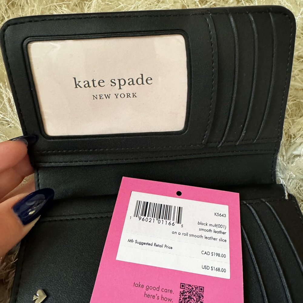 Kate Spade Pizza Wallet with Gem Design (Black) - Picture 8 of 9